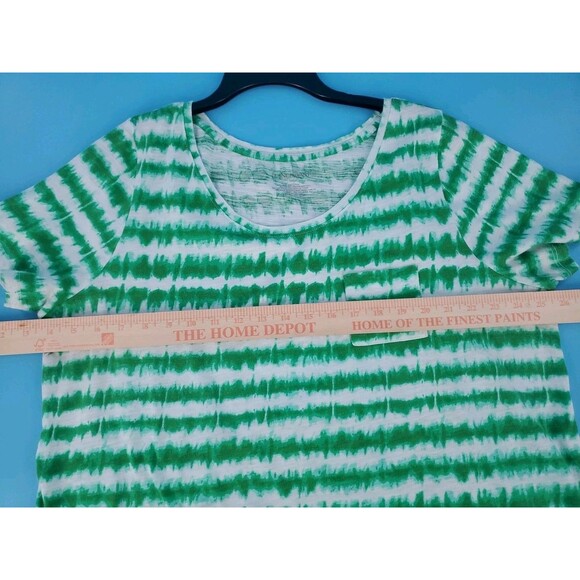 Womens Tie Dye Tee Geen Sz 16 Lightweight Summer Short Sleeve Lane Bryant - Picture 6 of 10